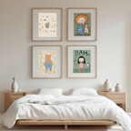 Set of 4 Cool Kids Illustration Prints – Playful Modern Wall Art for Children’s Rooms - Hakyarts