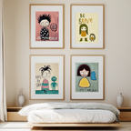 Set of 4 Cool Kids Prints – Be Brave, Be Silly, Stay Weird, Be Yourself - Hakyarts