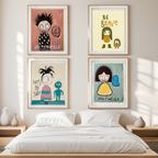 Set of 4 Cool Kids Prints – Be Brave, Be Silly, Stay Weird, Be Yourself - Hakyarts