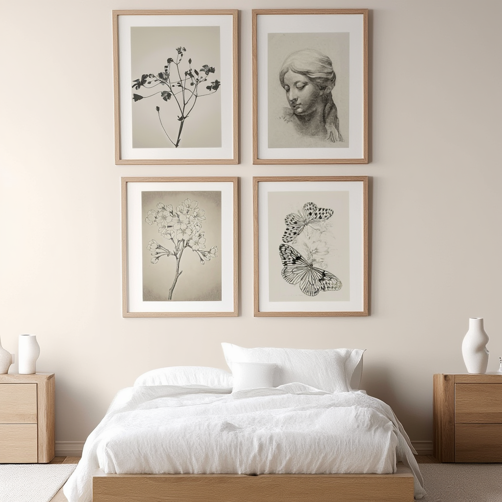Set of 4 Art Prints – Vintage Sculptural Butterflies - Hakyarts