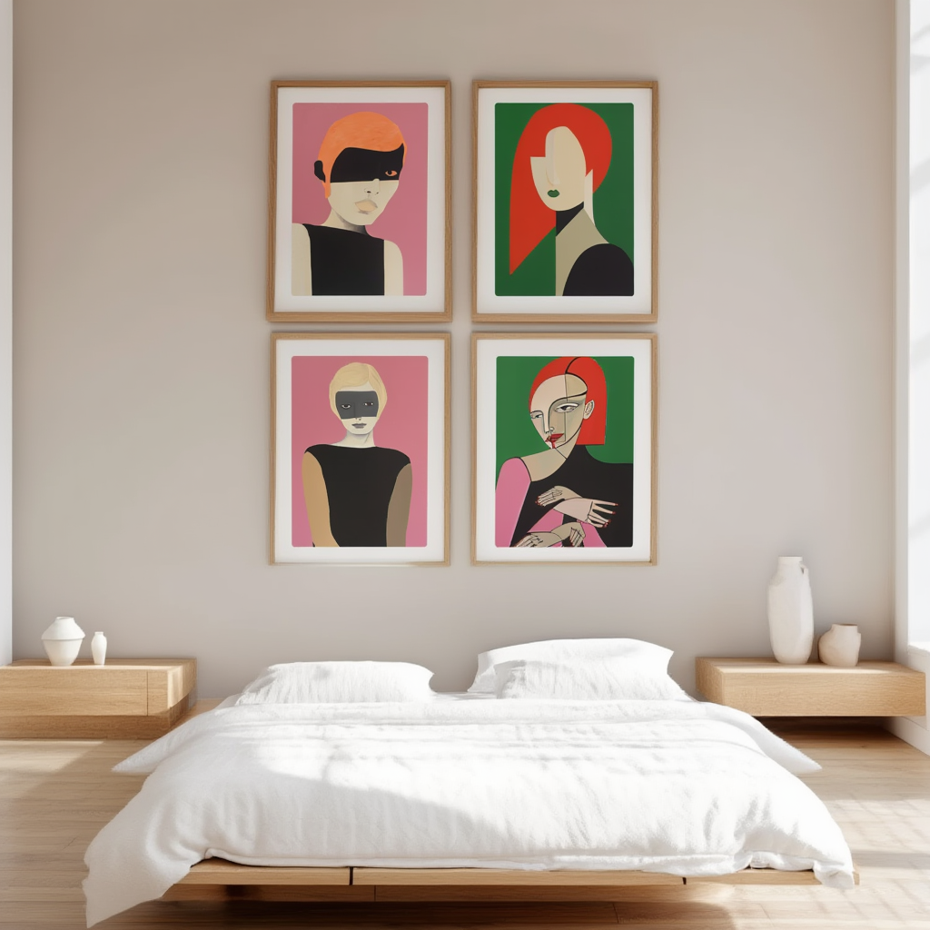 Set of 4 Figurative Female Art Prints – Modern & Minimalist Wall Art - Hakyarts