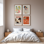 Set of 4 Vintage Pin-Up Prints – Retro Glamour Wall Art Collection - Hakyarts