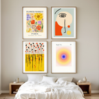 Set of 4 “Golden Meadow” Prints – Yellow Flowers, Market & Boho Vibes - Hakyarts