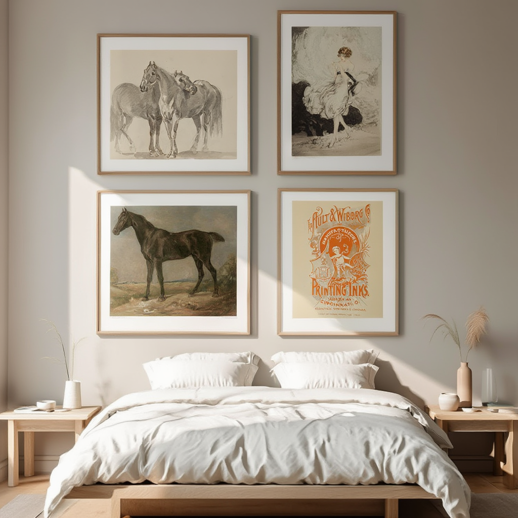 Set of 4 Vintage Horse Ballet Prints – Elegant Equestrian Wall Art - Hakyarts