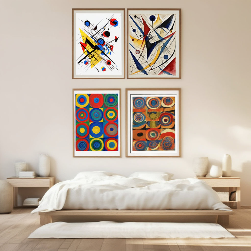 Set of 4 Wassily Kandinsky Prints – Modern Abstract Art Wall Decor - Hakyarts