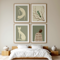 Set of 4 Dynamic Poses & Contemplatives Art Prints – Figurative Modern Wall Art - Hakyarts