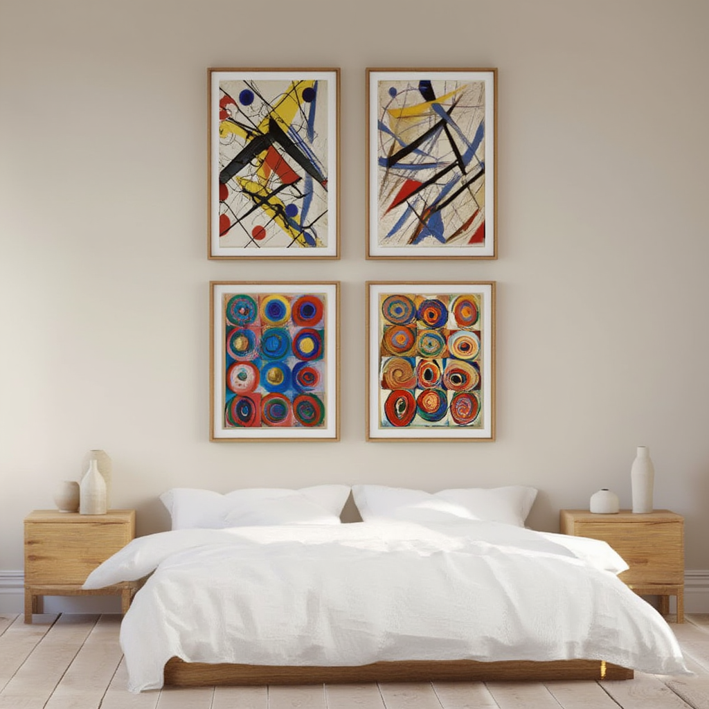 Set of 4 Wassily Kandinsky Prints – Modern Abstract Art Wall Decor - Hakyarts
