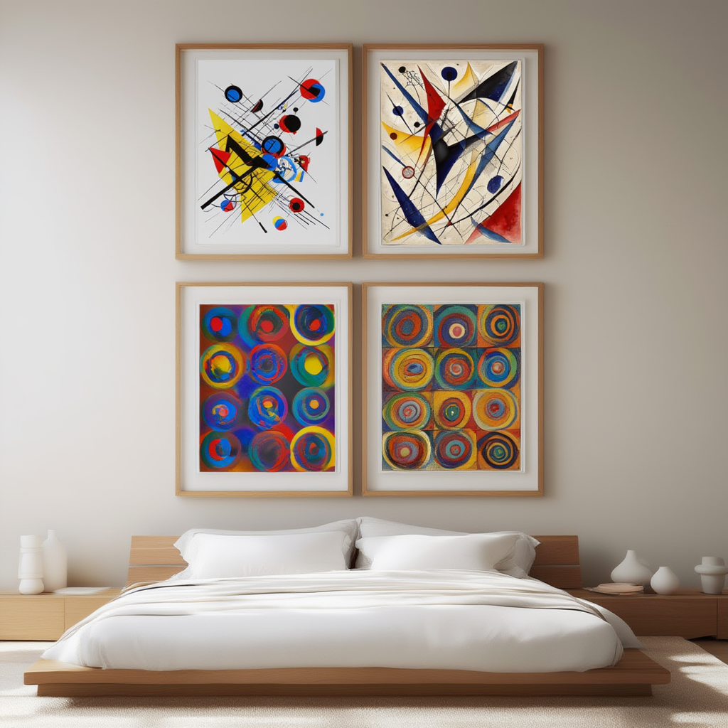 Set of 4 Wassily Kandinsky Prints – Modern Abstract Art Wall Decor - Hakyarts