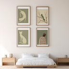 Set of 4 Dynamic Poses & Contemplatives Art Prints – Figurative Modern Wall Art - Hakyarts