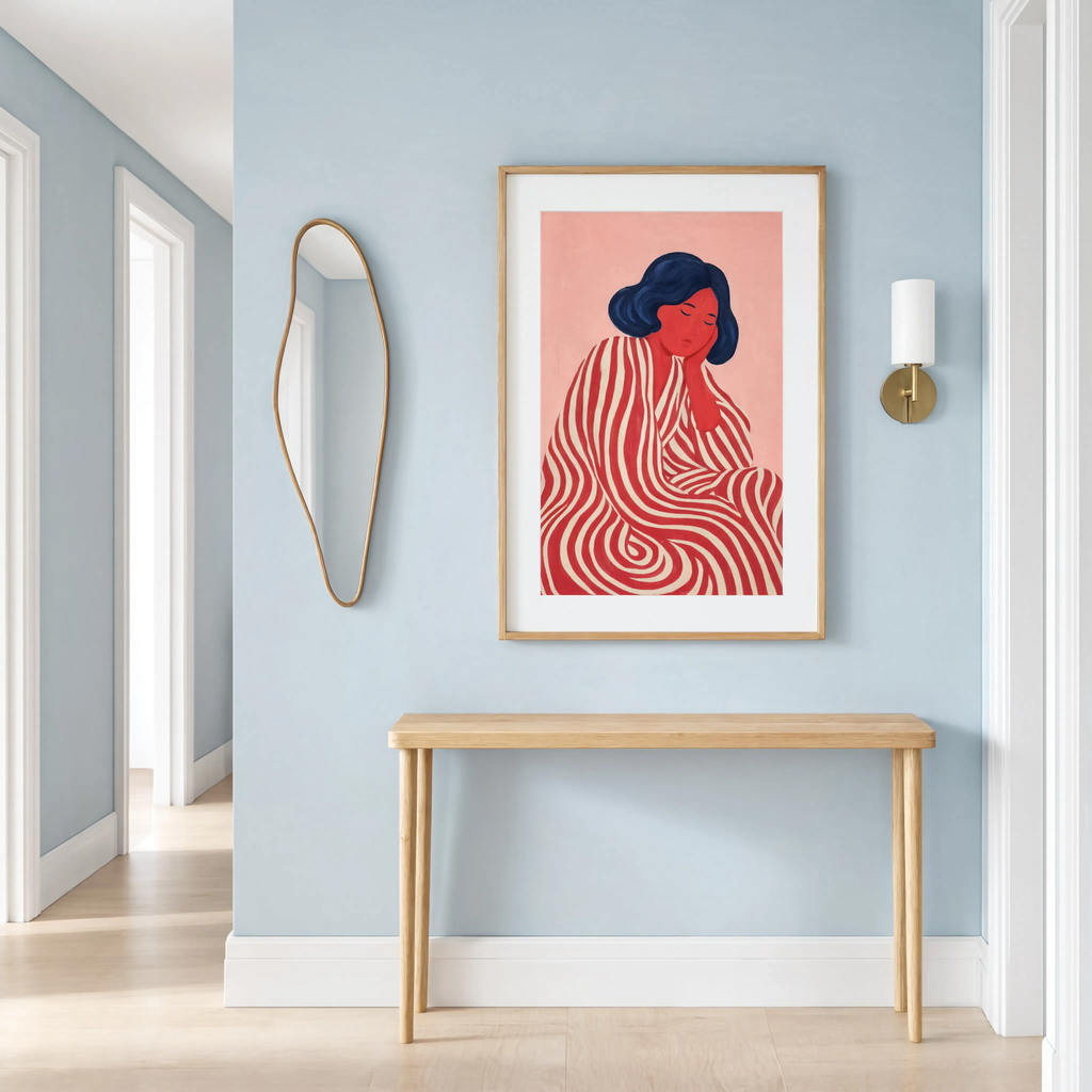 Striped Expression | Contemporary Figurative Wall Art Print