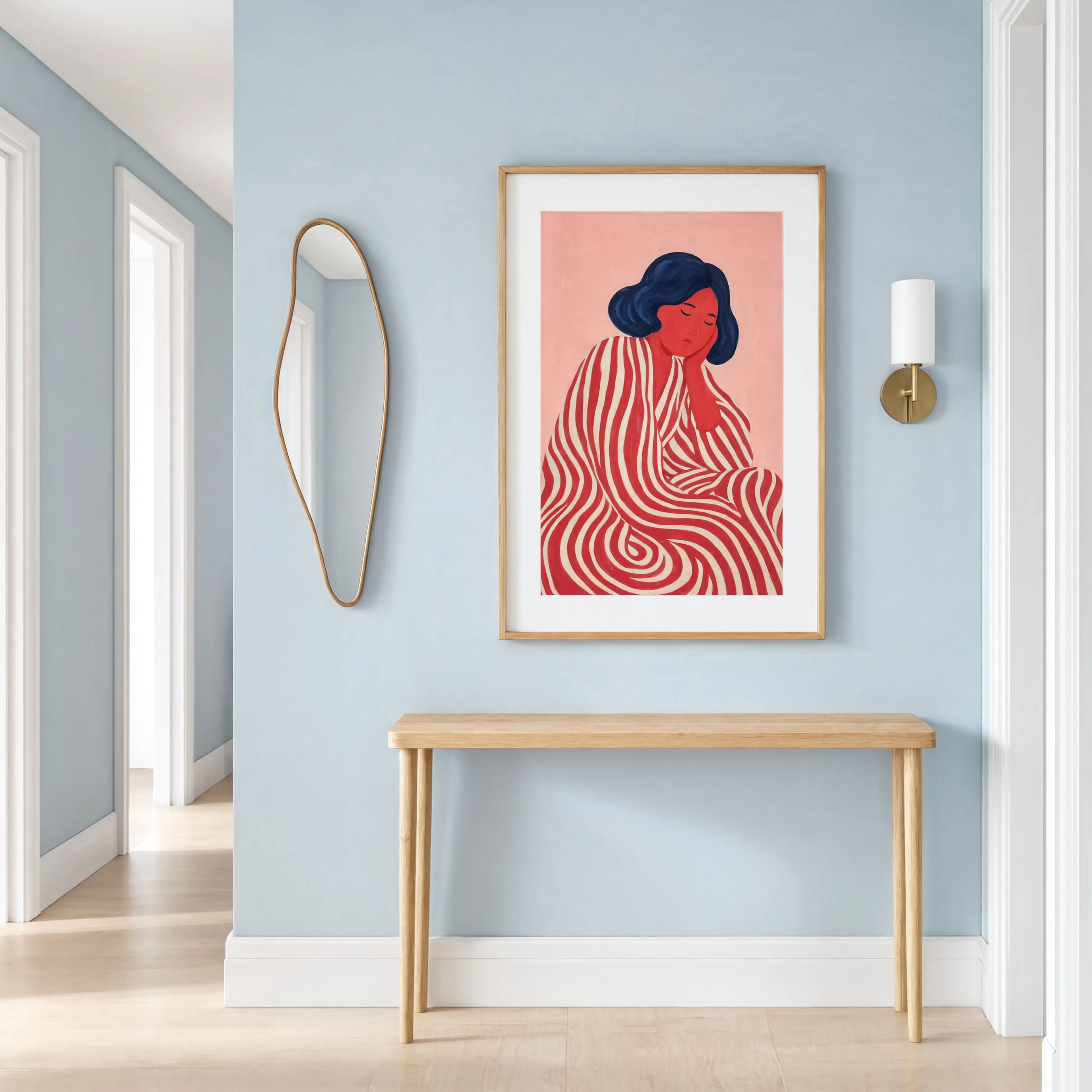 Striped Expression | Contemporary Figurative Wall Art Print