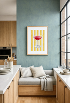 Ruby Coupe – Mustard Stripes | Contemporary Cocktail Wall Art