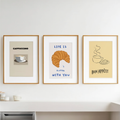 Set of 3 “Bon Appétit” Croissant Prints – Minimalist Culinary Wall Art - Hakyarts
