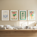 Set of 4 Sweet Treats Kitchen Art Prints – Playful Dessert Wall Decor - Hakyarts