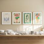 Set of 4 Sweet Treats Kitchen Art Prints – Playful Dessert Wall Decor - Hakyarts