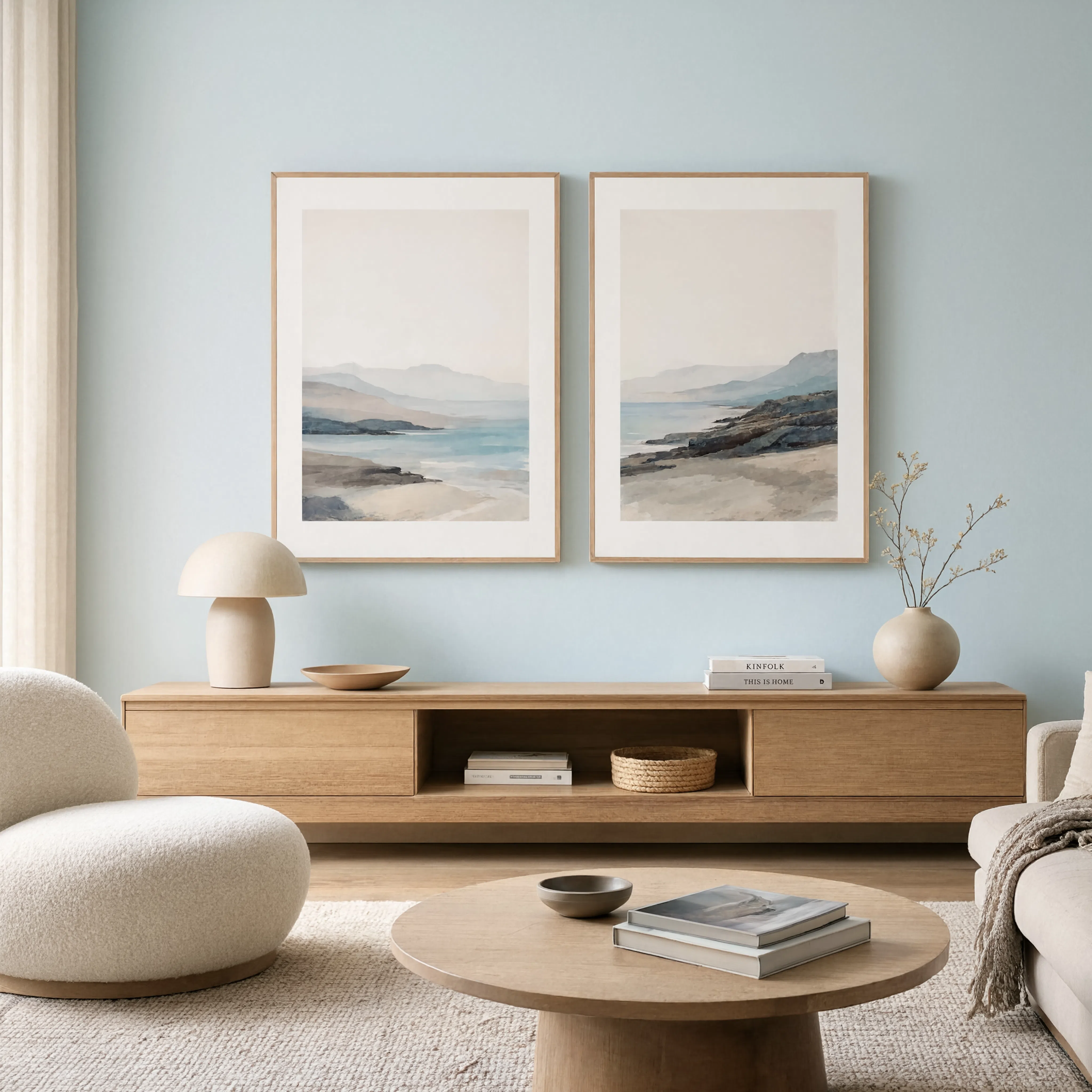 Set of 2 Scandinavian Coastal | Minimalist Nordic Wall Art Prints