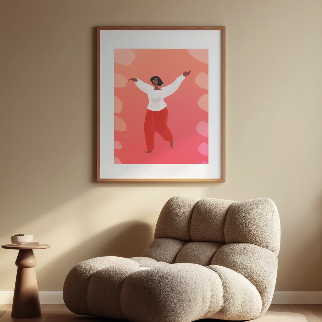 Twirling Dance Figure – Minimalist Art Print