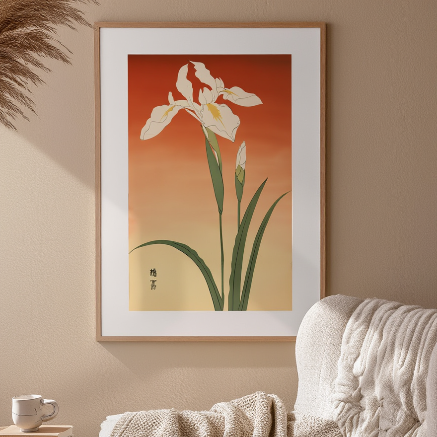 Subtle Japanese Flower Print – Contemporary Wall Art