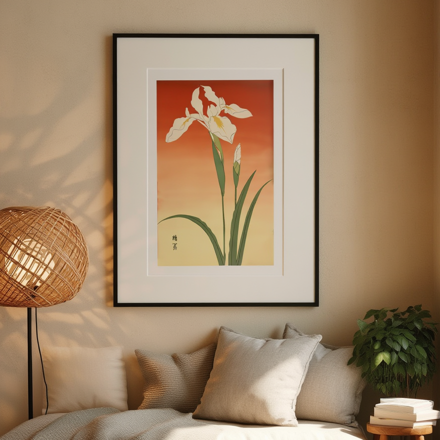 Subtle Japanese Flower Print – Contemporary Wall Art