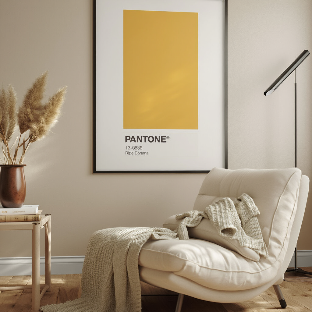 Pantone Inspired Ripe Banana – Minimalist Color Code Art Print