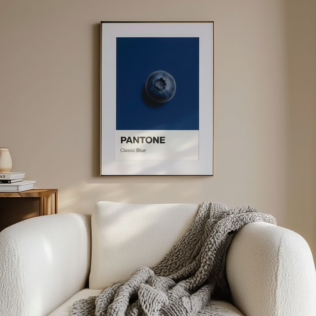 Pantone Inspired Classic Blueberry – Minimalist Color Code Art Print