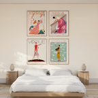 Set of 4 Vintage Vogue Cover Prints – Classic Fashion Wall Art - Hakyarts