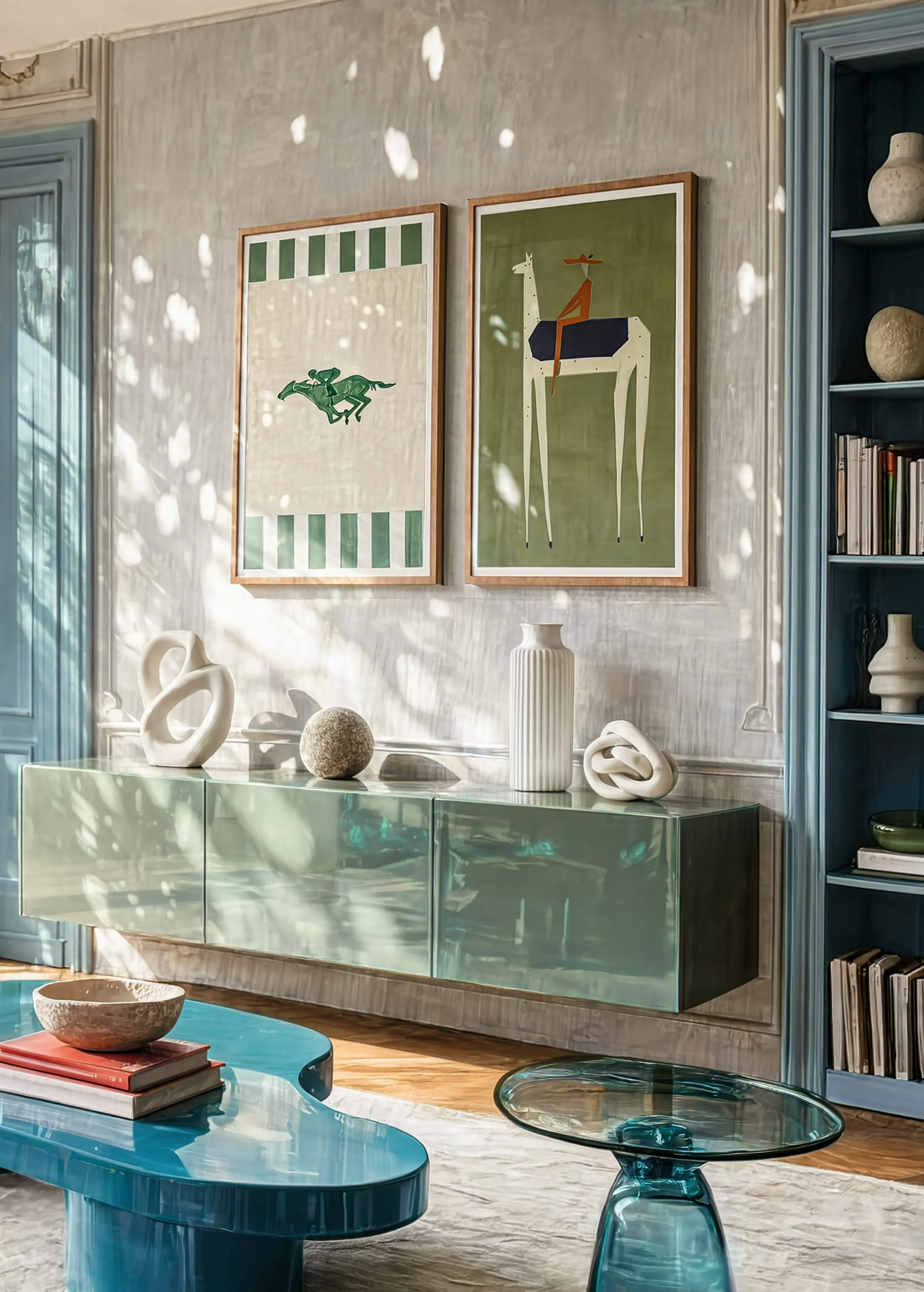 Set of 2 Horse Racing + Wild Freedom | Contemporary Equestrian Wall Art Prints