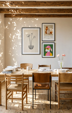 Set of 3 Wall Art Prints | Contemporary Dog, Botanical Still Life & Abstract Decor