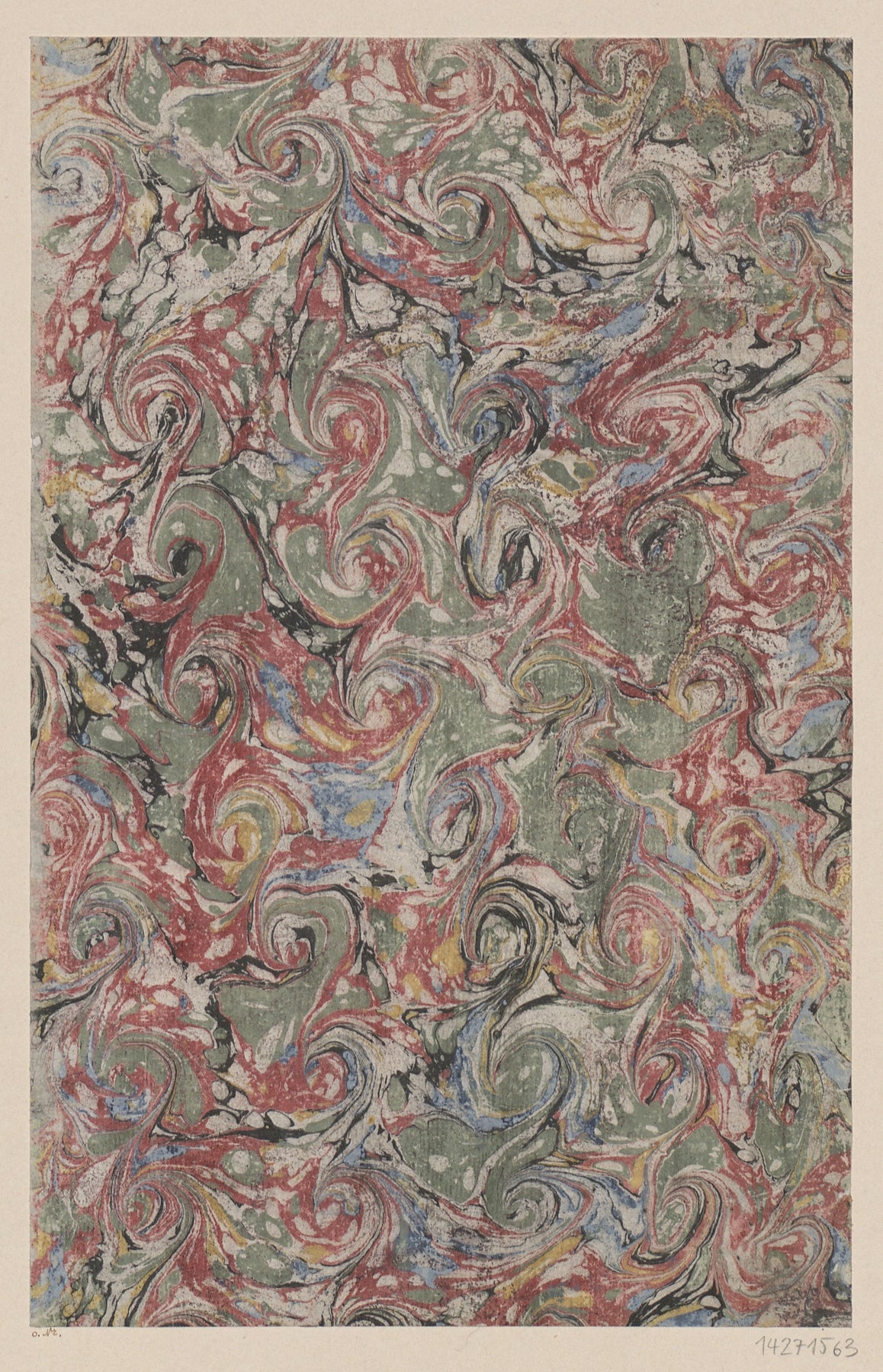 Schneckenmarmorpapier (aus Oeuvres de Cottart, Paris 1686) – Vintage Decorative Paper Art Print