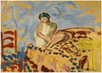 Set of 2 Colourful Poppy Flowers & Henri Lebasque Young Woman in a Green Turban Prints | Botanical Portrait Wall Art Set