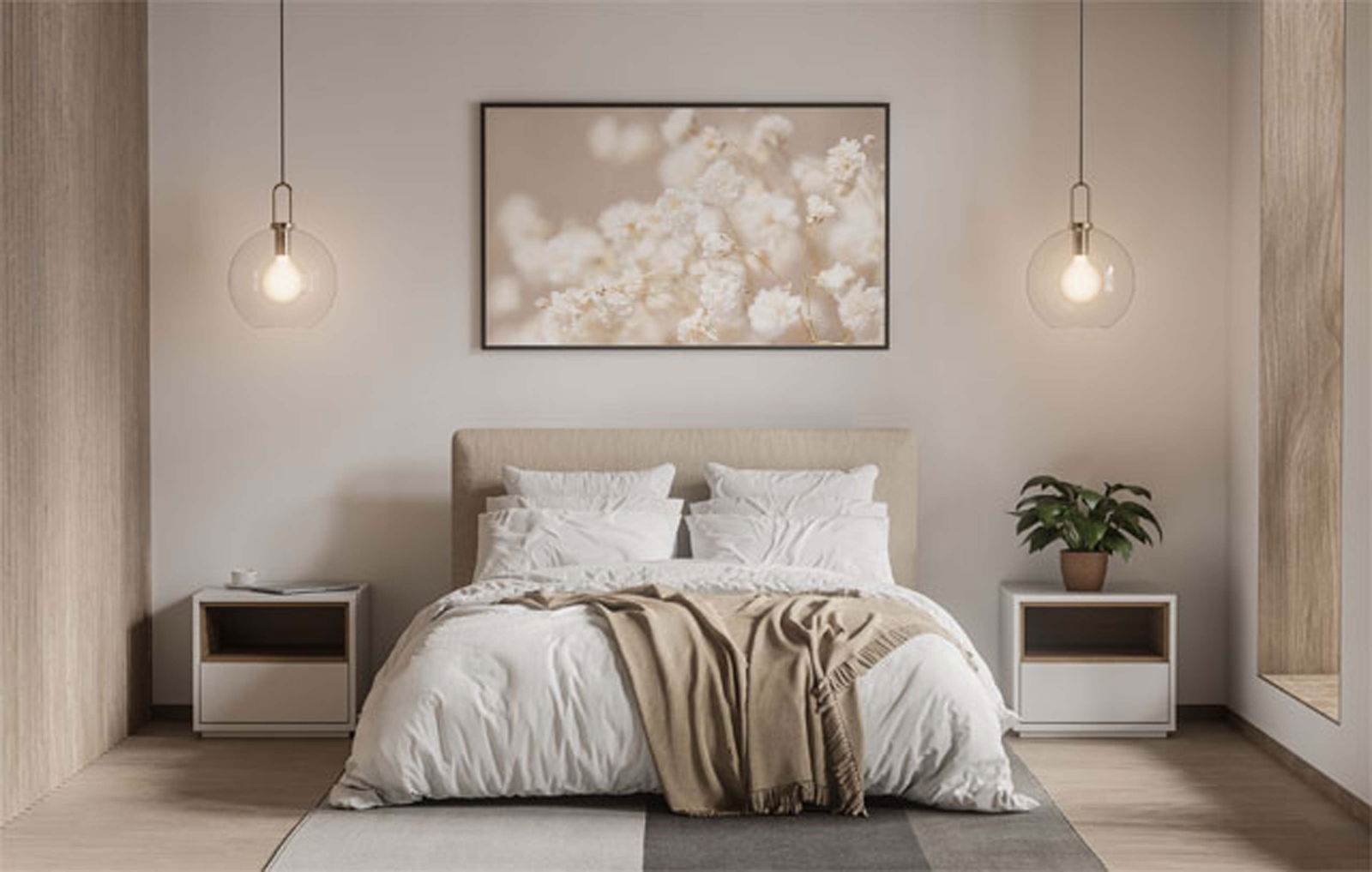 Sequoia White Flowers Poster - Hakyarts