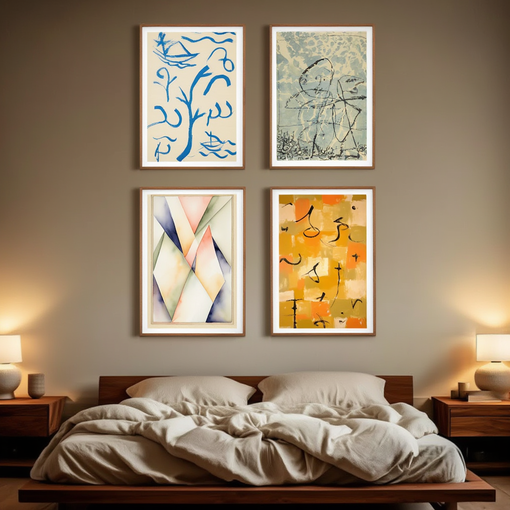 Set of 4 Paul Klee Prints – Modern Abstract Art Wall Decor - Hakyarts