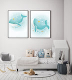 Set of 3 Happy Blue Whale