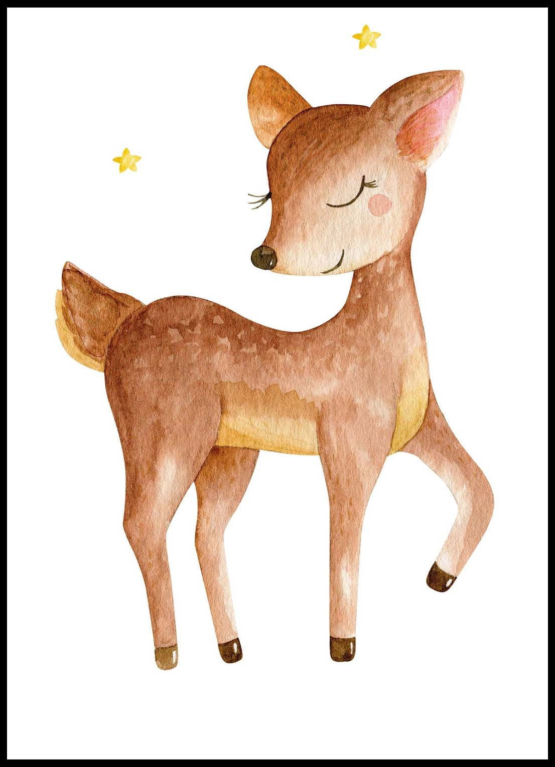 Set of 3 Lovely Fawn Poster