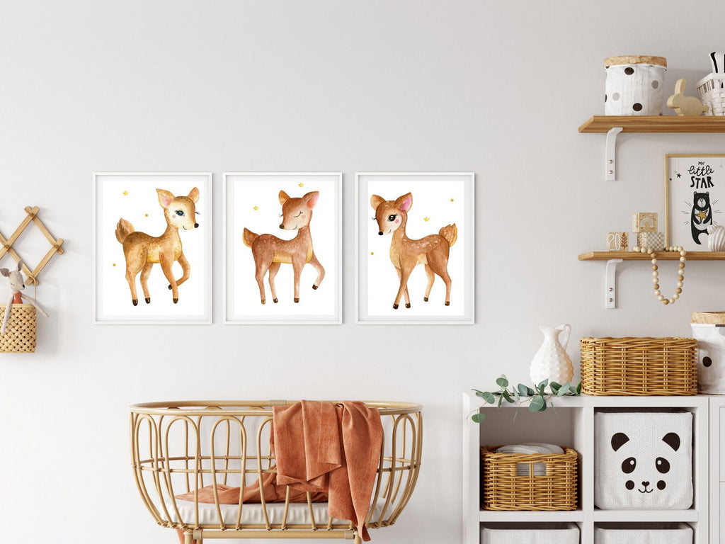 Set of 3 Lovely Fawn Poster