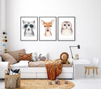 Set of 4 Woodland Animals Poster