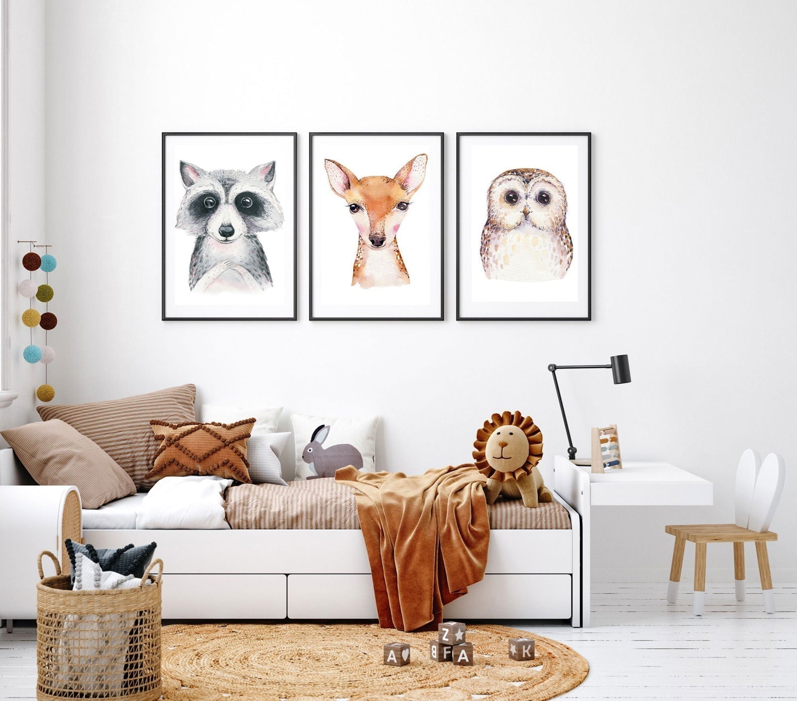 Set of 4 Woodland Animals Poster