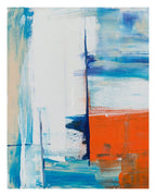 Set of 4 Wall Art Prints – Blue Botanical, Abstract & Modern Art Collection