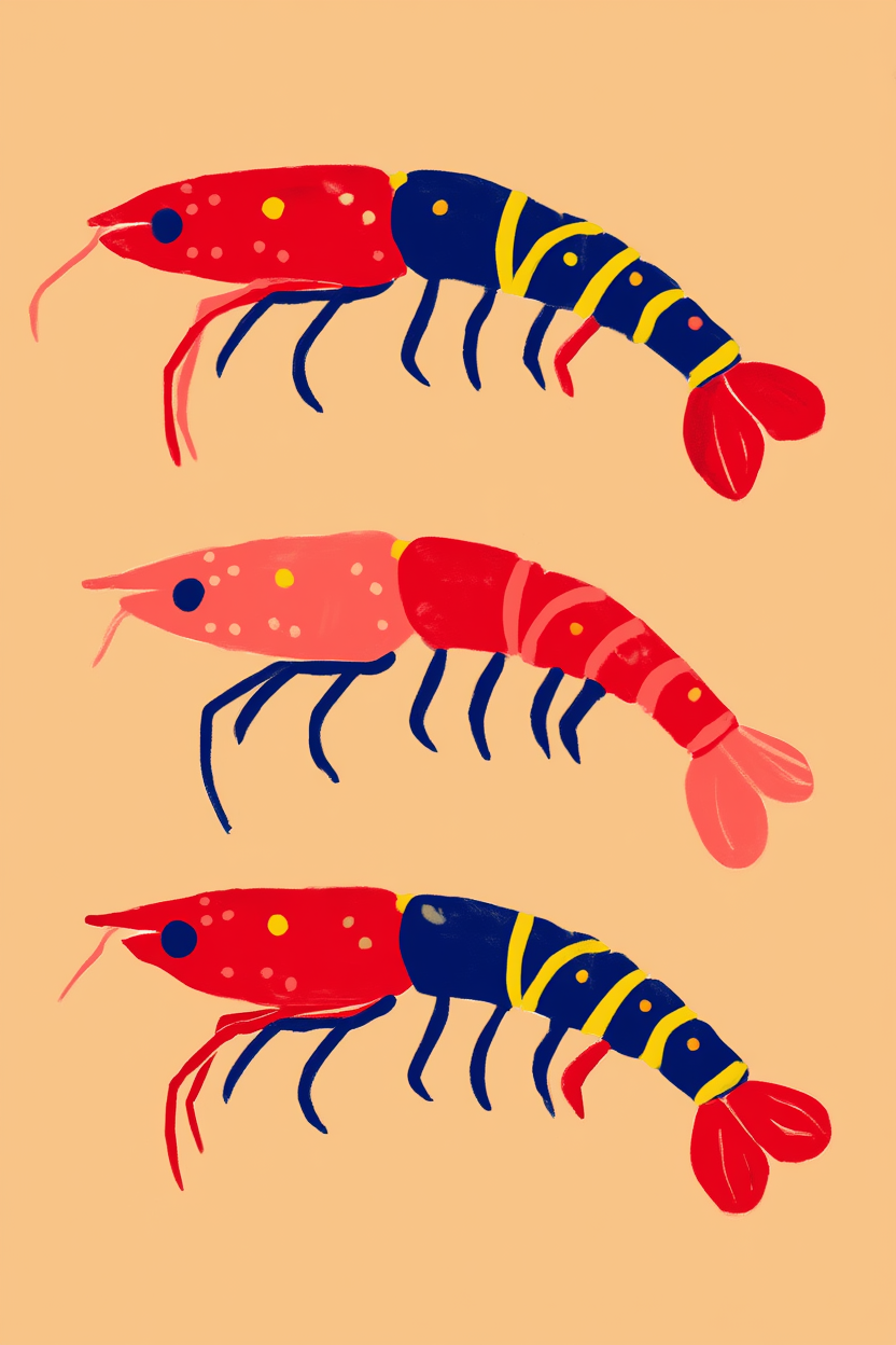 Set of 4 Seafood Prints – Coastal Kitchen & Dining Wall Art