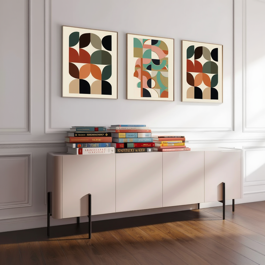 Earthy Tones Trio – Bauhaus Wall Art Set - Hakyarts