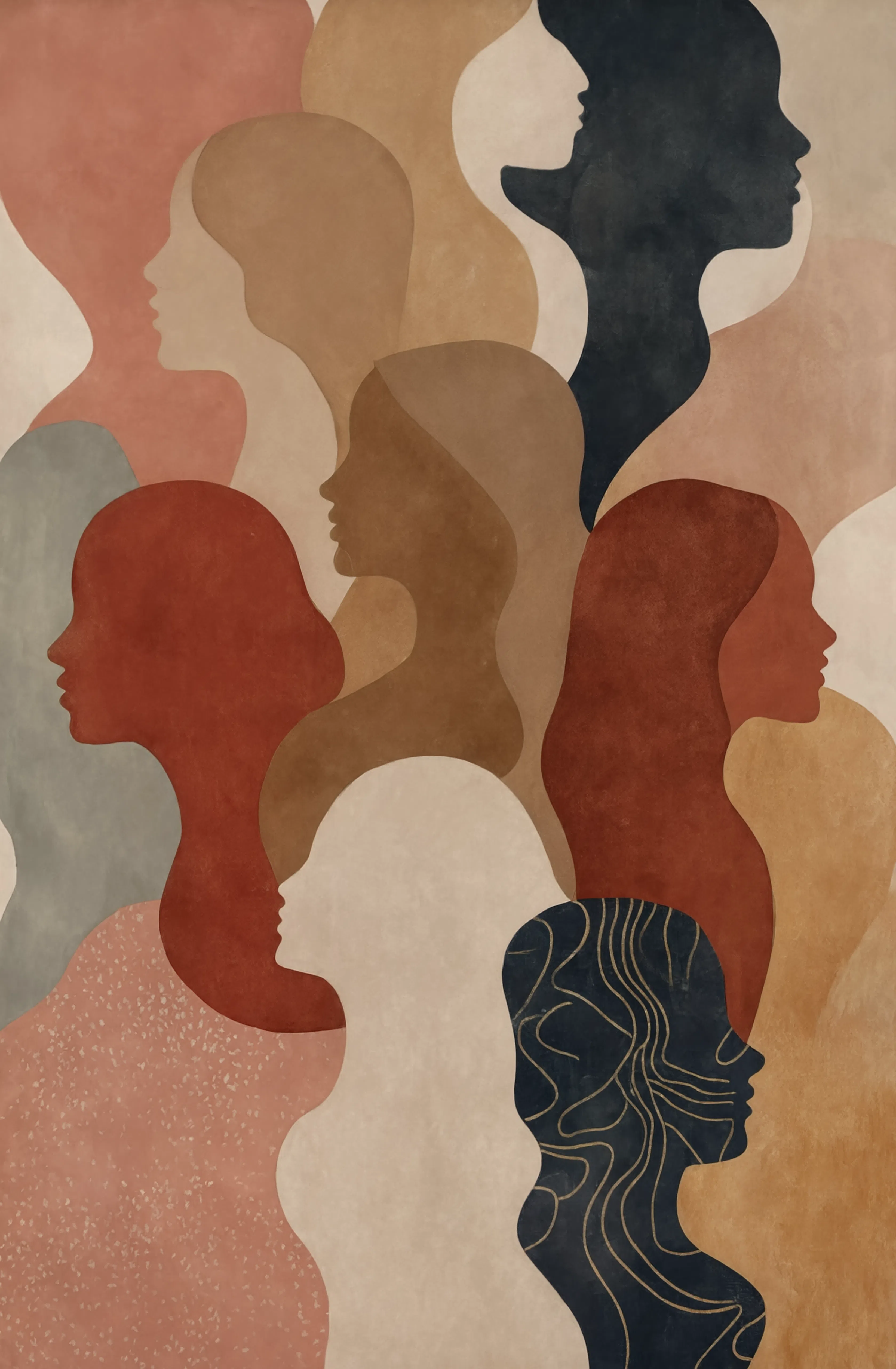 Figurative Silhouettes Variation II | Contemporary Figurative Wall Art