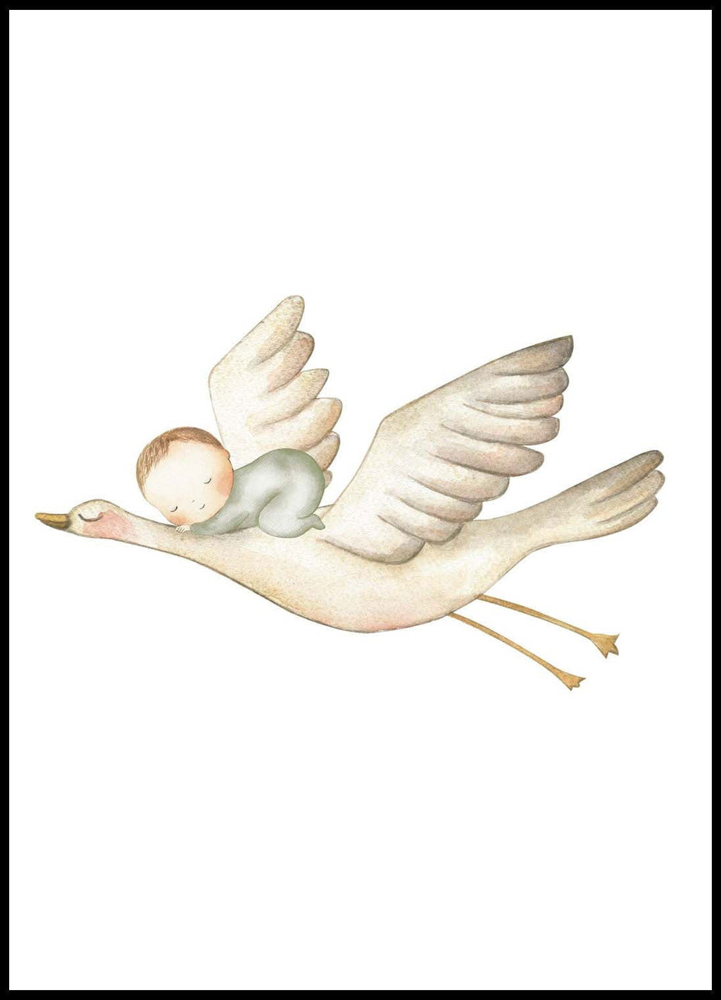 Sleeping Newborn with a Stork