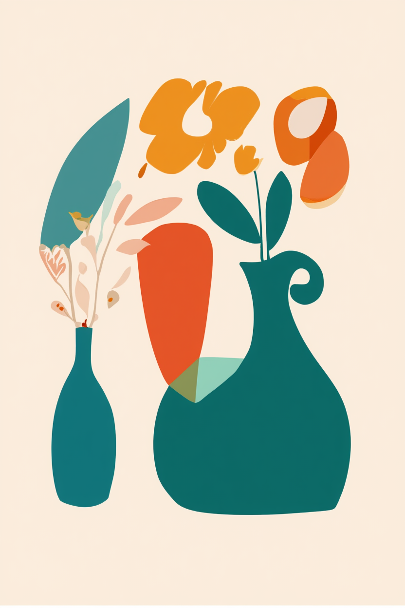 Modern Line Curve – Set of 5 Abstract Art Prints - Hakyarts