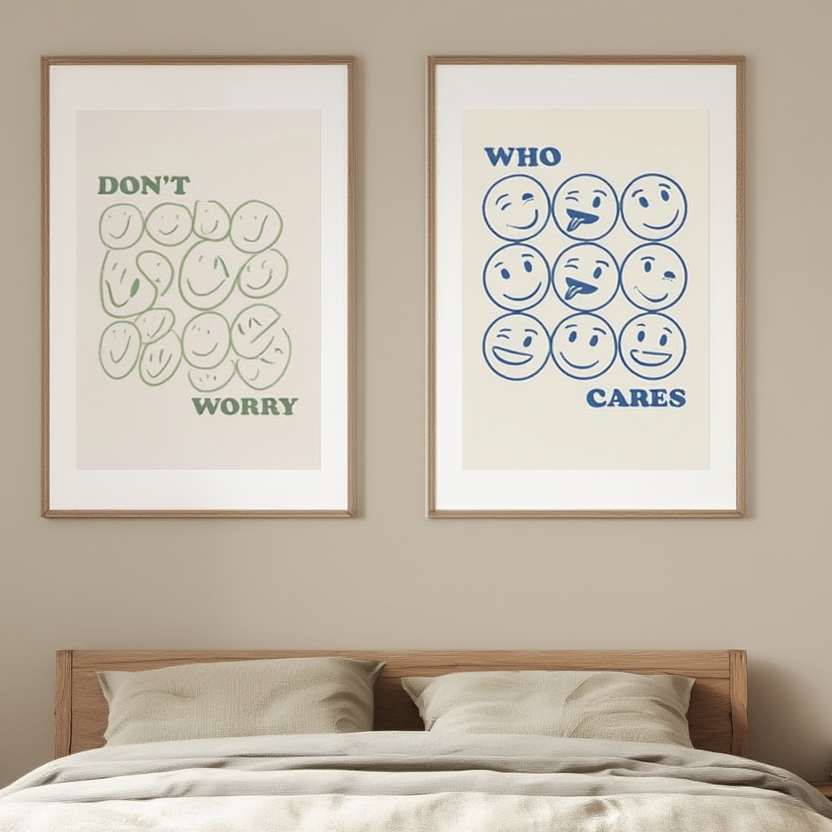 Set of 2 “Don’t Worry, Who Cares?” Funny Prints