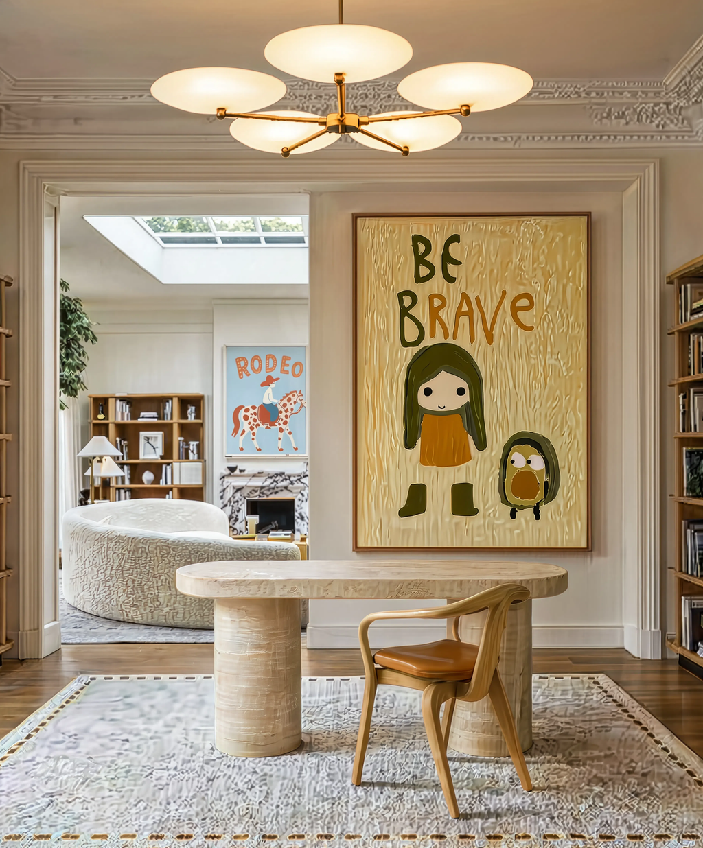Set of 2 Rodeo & Be Brave | Western Equestrian & Kids Wall Art Prints