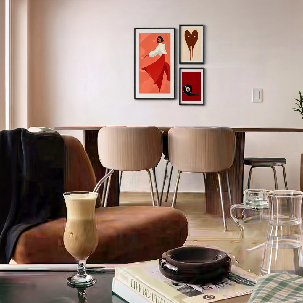 Set of 3 – Playful Minimalist Wall Art Print Collection | Bold Graphic & Figurative Décor