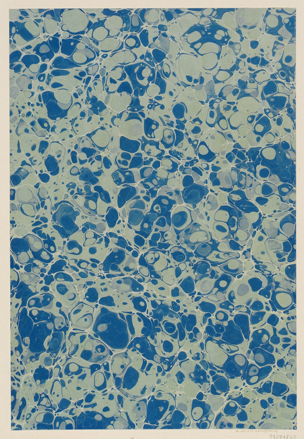 Steinmarmorpapier (Wanda-Marmor) by A. Nees & Co. – Vintage Marbled Art Print