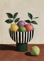 Set of 2 Still-Life Bowl Variation & Sage Green Seated Woman | Contemporary Still Life & Figurative Wall Art