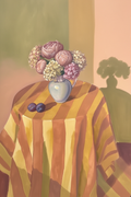 Still Life Flowers – Mustard & Terracotta – Minimalist Wall Art Print
