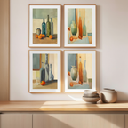 Set of 4 Art Prints – Morandi-Inspired Still Life - Hakyarts